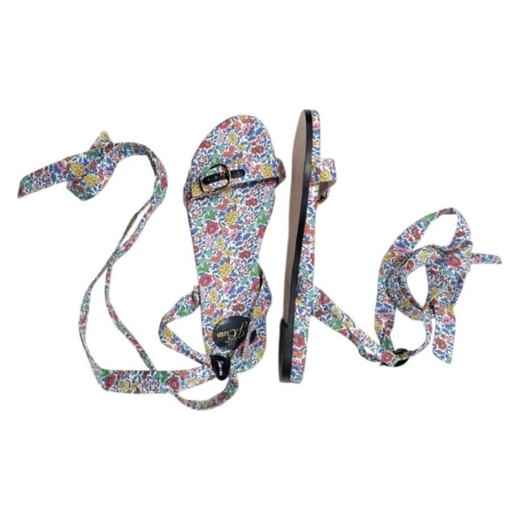 J.Crew Women's Multicolor Floral Print Ankle Strap Strappy Sandals Size 10, NEW - Picture 3 of 9